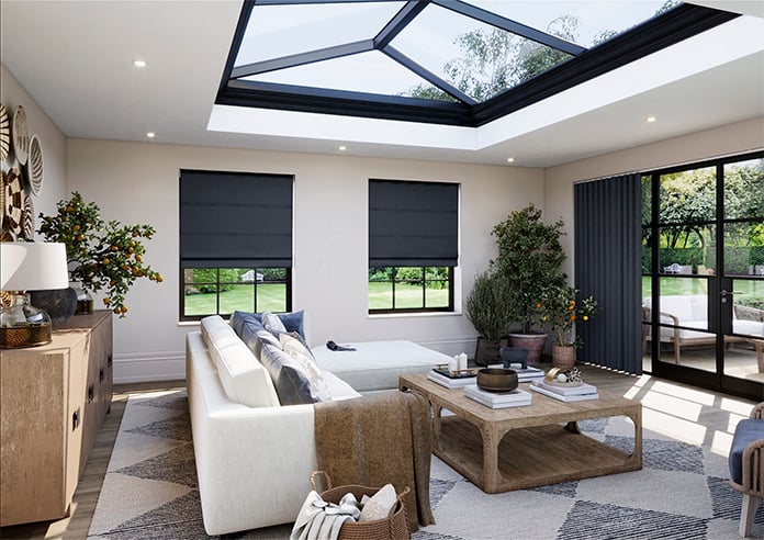 Geneva, Volcanic Black - Roman Blind - Image 6